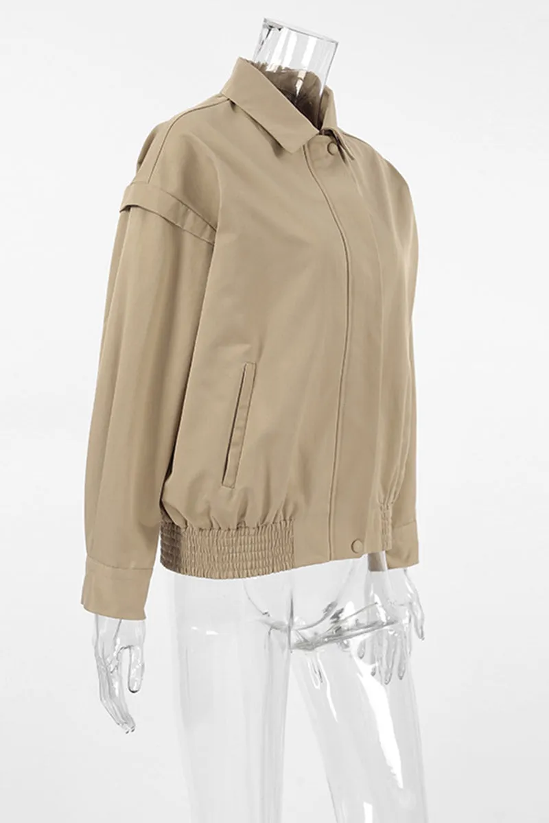 Casual Street Patchwork Zipper Turndown Collar Outerwear
