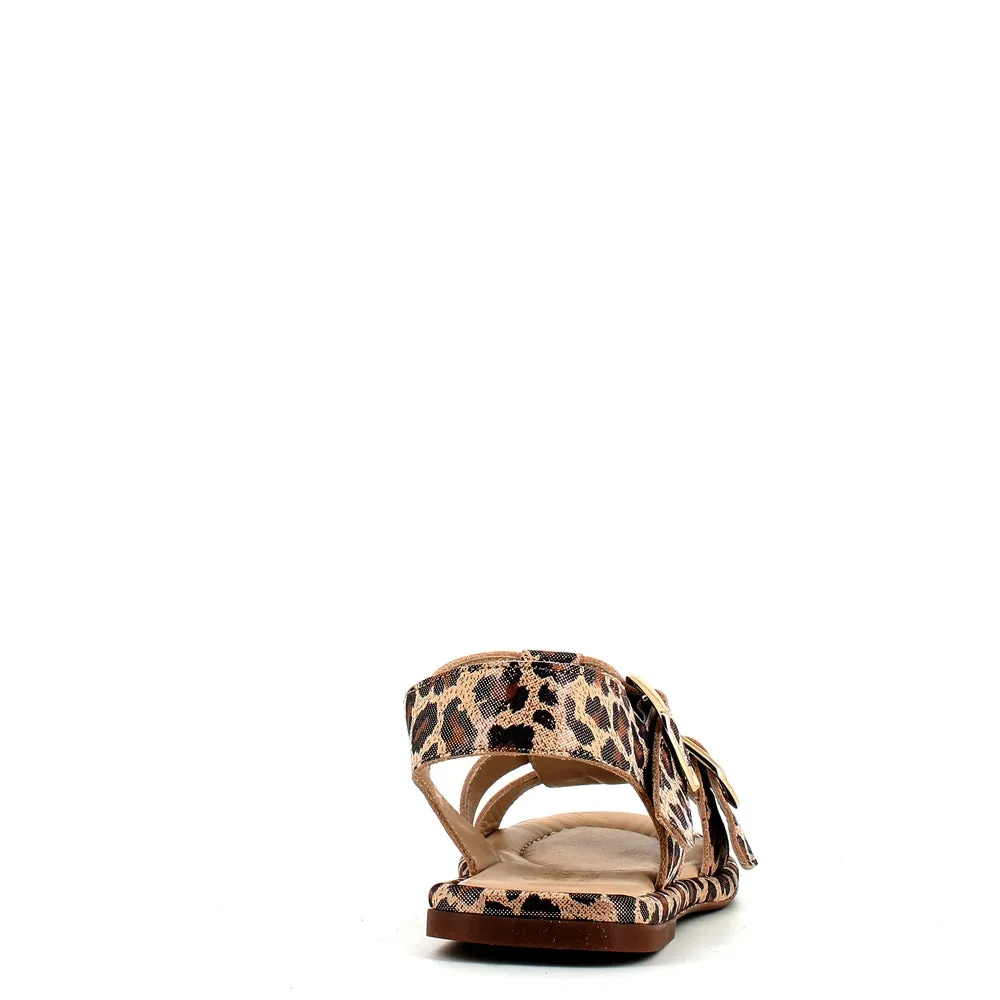 Cinders Edit Gladiator Sandal Grey Leopard