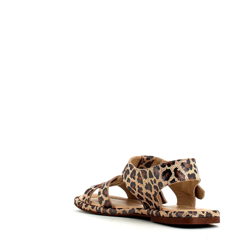 Cinders Edit Gladiator Sandal Grey Leopard
