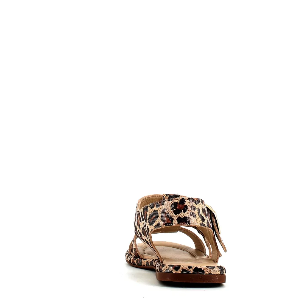 Cinders Edit Gladiator Sandal Grey Leopard