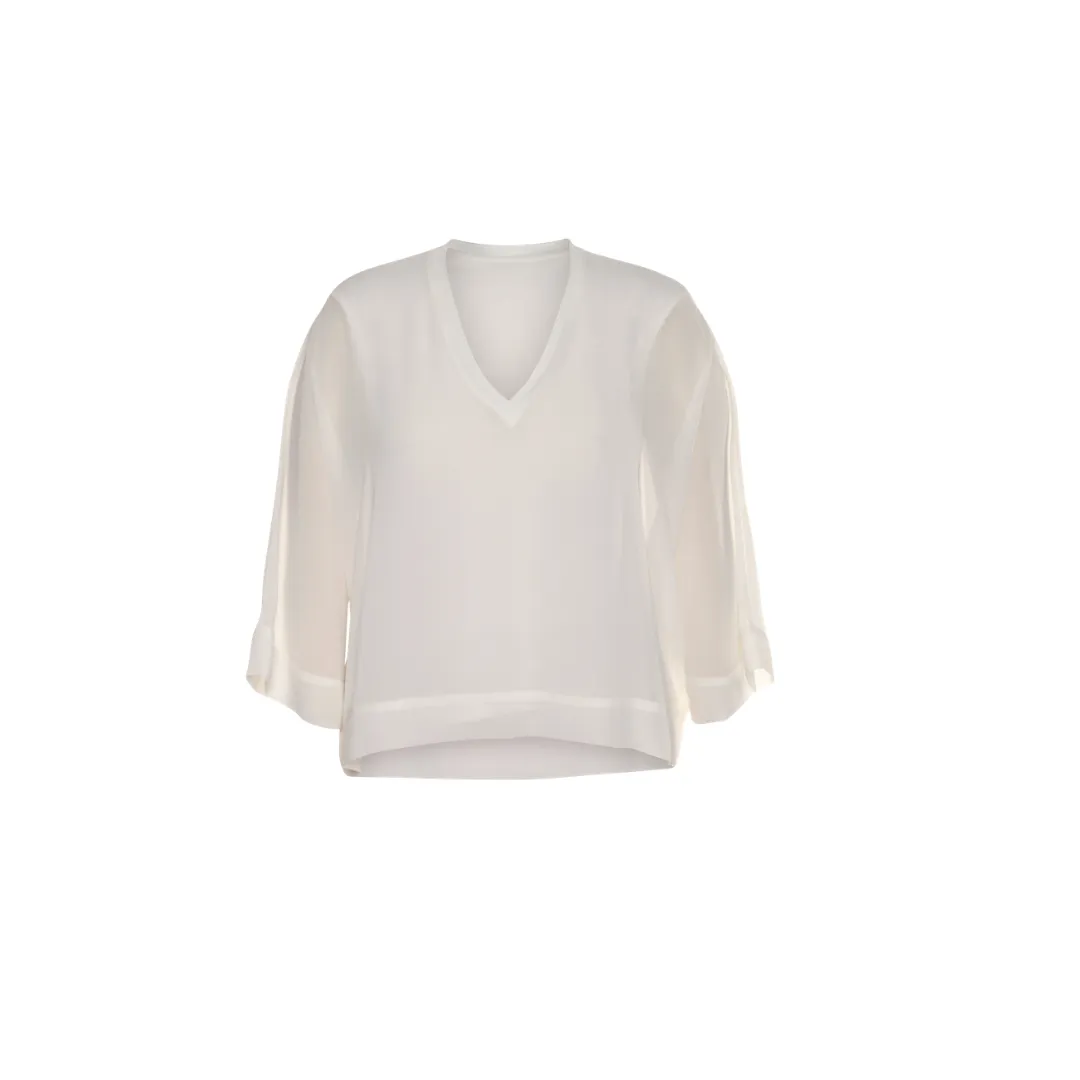 Classic V-neck Blouse - Plus Sizes