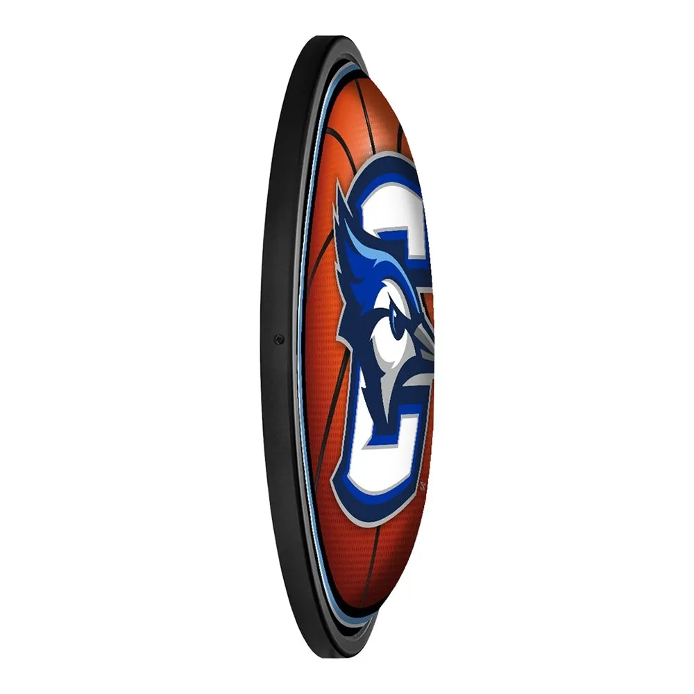 Creighton Bluejays: Basketball - Round Slimline Lighted Wall Sign