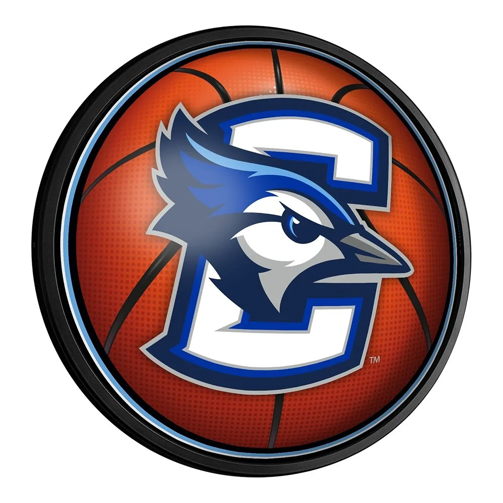 Creighton Bluejays: Basketball - Round Slimline Lighted Wall Sign