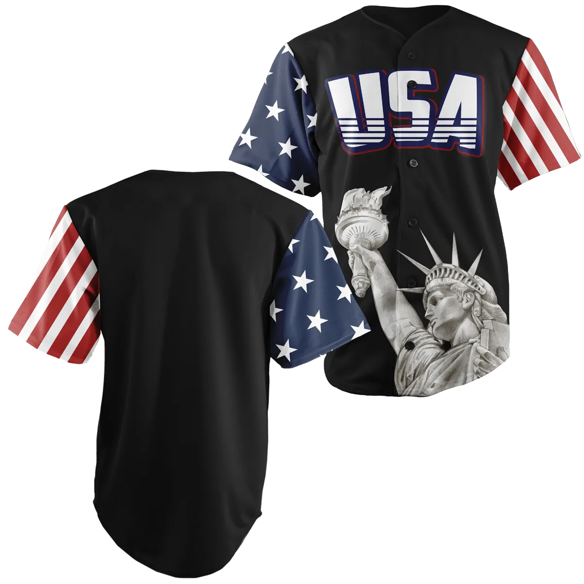 Custom Black USA Baseball Jersey