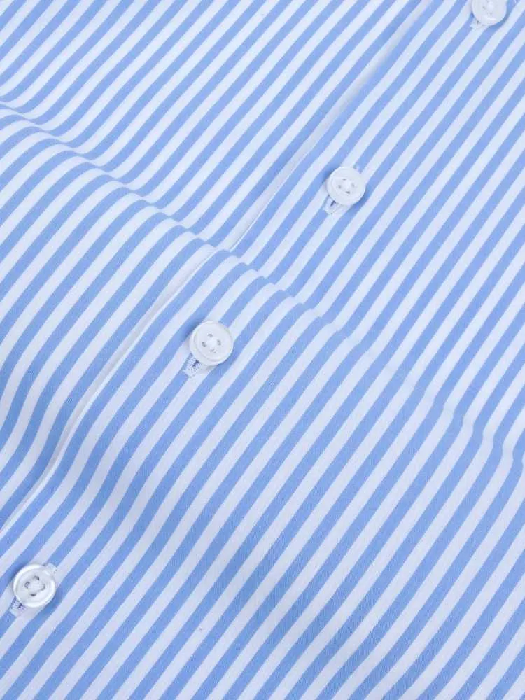 Extreme Cutaway Big Blue Stripes Shirt French Cuff