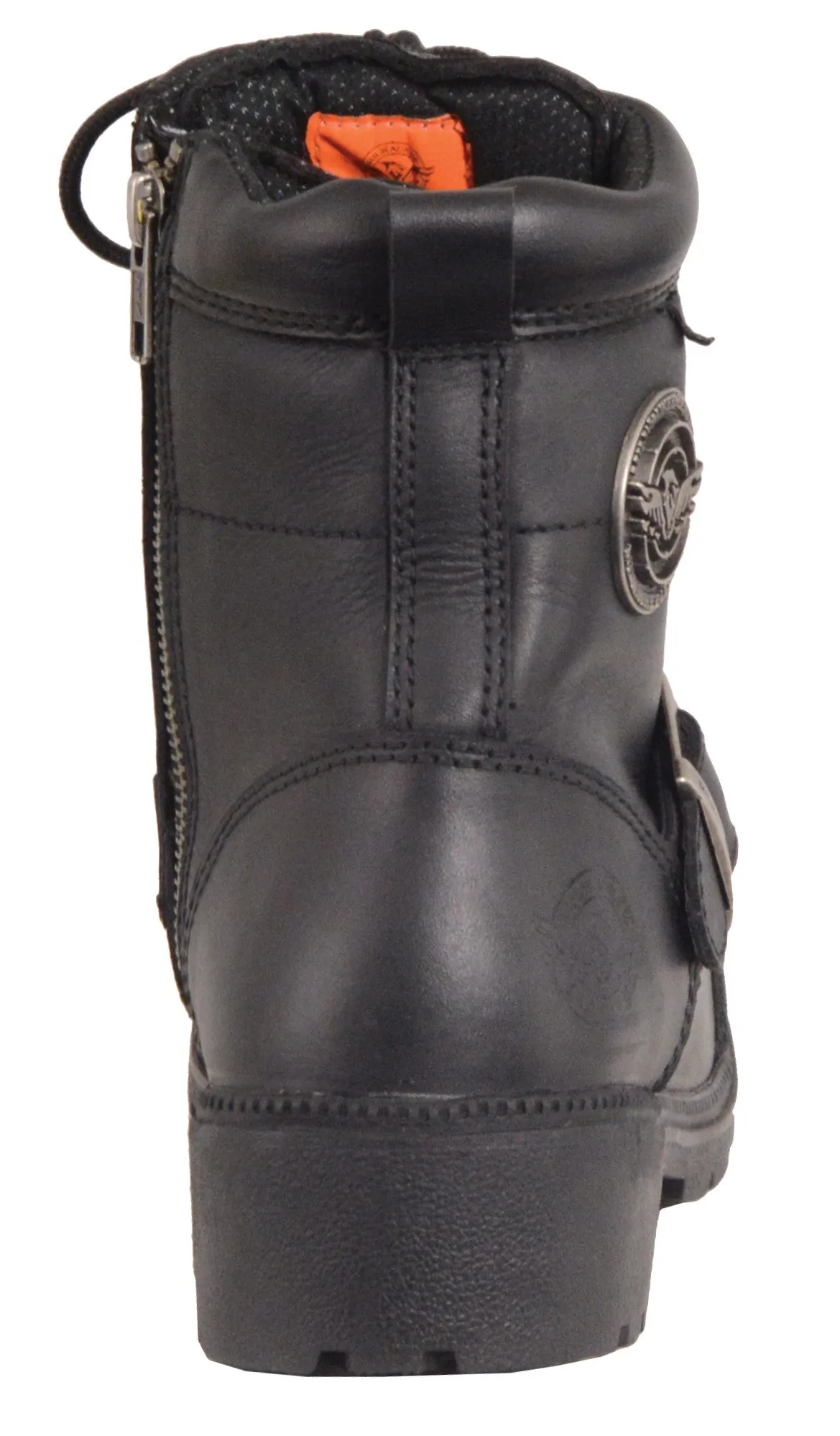 Motorbike women's Waterproof Side Buckle leather boot with plain toe