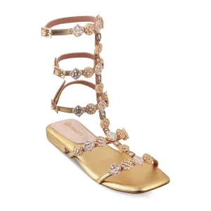 REKHA- GOLD GLADIATOR FLATS