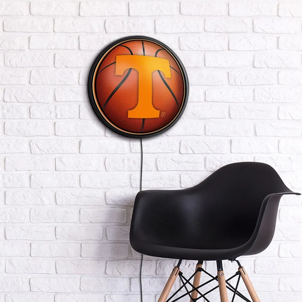 Tennessee Volunteers: Basketball - Round Slimline Lighted Wall Sign